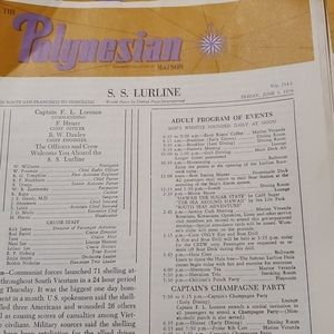 Matson cruise line news letter